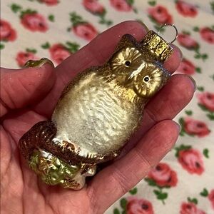 Gold and Brown Glads Owl Ornament